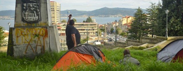 Activistas montan a acampada na Cruz do Castro
